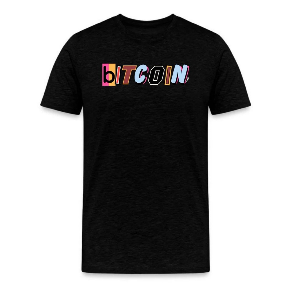 Black Bitcoin Shuffle Graphic T-Shirt